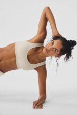Alosoft Center Stage Bra – Oatmeal Heather - Image 4