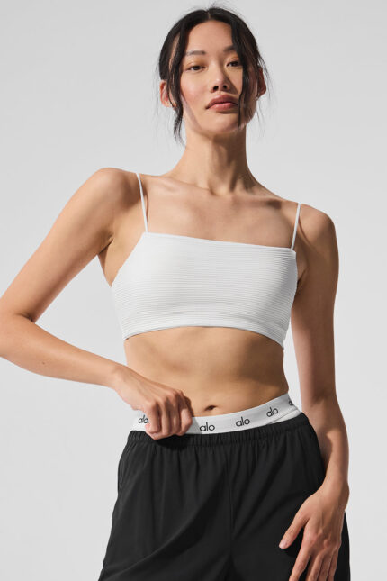 Micro Plisse Game On Bra – White