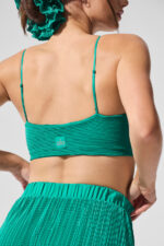 Micro Plisse Game On Bra – Spruce Green