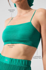 Micro Plisse Game On Bra – Spruce Green - Image 2