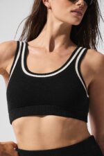 Tennis Club Sweater Knit Bra – Black/Ivory - Image 4
