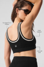 Tennis Club Sweater Knit Bra – Black/Ivory - Image 2
