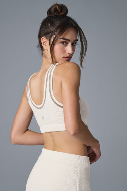 Tennis Club Sweater Knit Bra – Ivory/Gravel