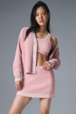 Tennis Club Sweater Knit Bra – Ballet Pink/White