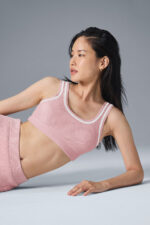 Tennis Club Sweater Knit Bra – Ballet Pink/White - Image 3