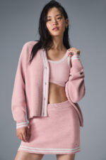 Tennis Club Sweater Knit Bra – Ballet Pink/White - Image 5
