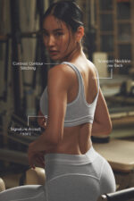 Alosoft Heart Throb Bra – Athletic Heather Grey/White - Image 2