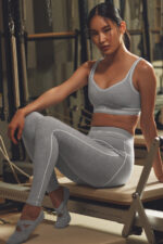 Alosoft Heart Throb Bra – Athletic Heather Grey/White - Image 3