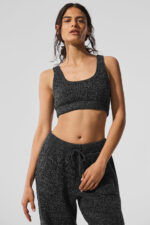 Marl Sweater Bra – Black Marl - Image 2