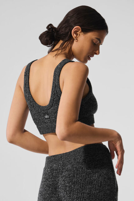 Marl Sweater Bra – Black Marl