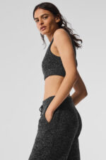 Marl Sweater Bra – Black Marl - Image 3