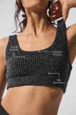 Marl Sweater Bra – Black Marl - Image 4