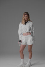 Cropped 1/4 Zip Alumni Pullover – White - Image 4